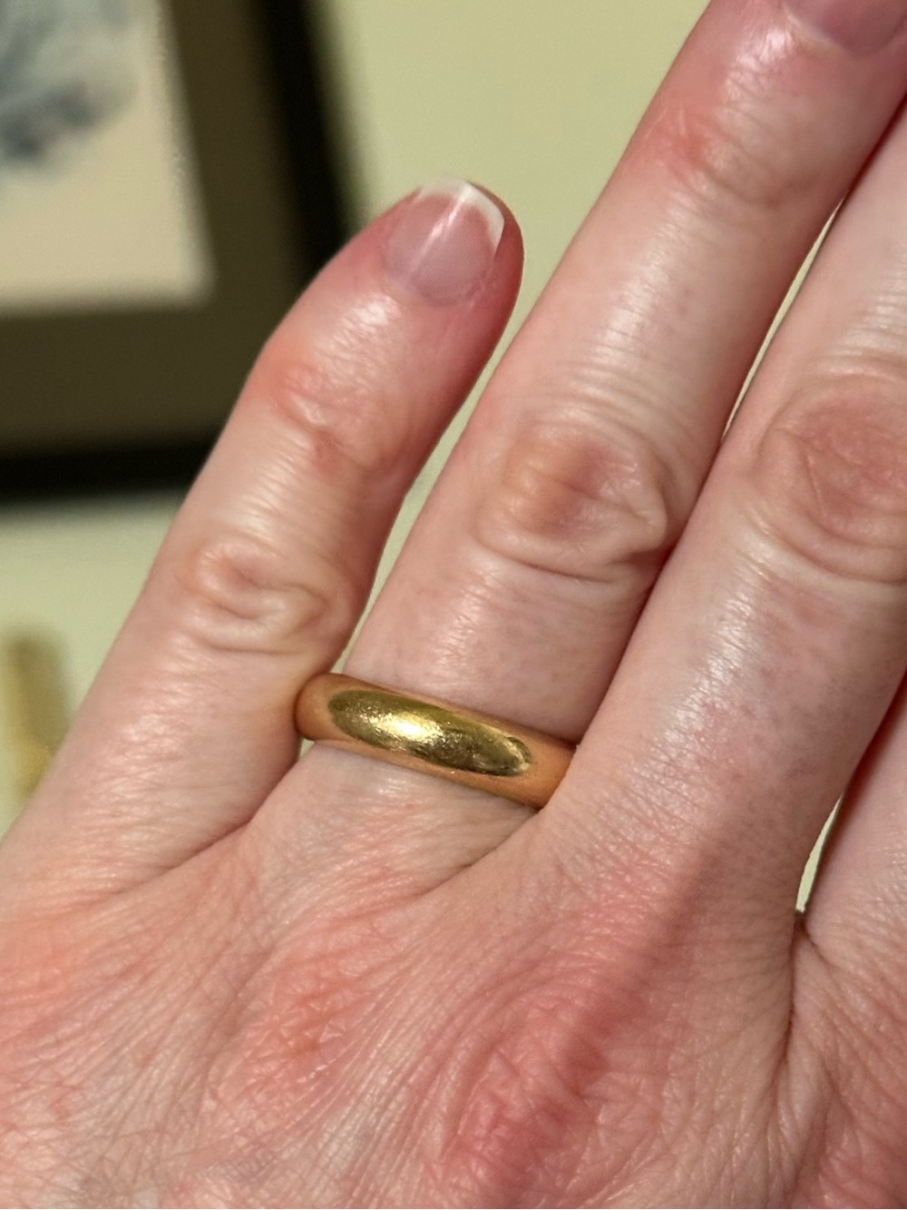 Solid 18K Gold Italian 1960’s Wedding Band Ring Size 7.5 Heavy 9 Grams 750